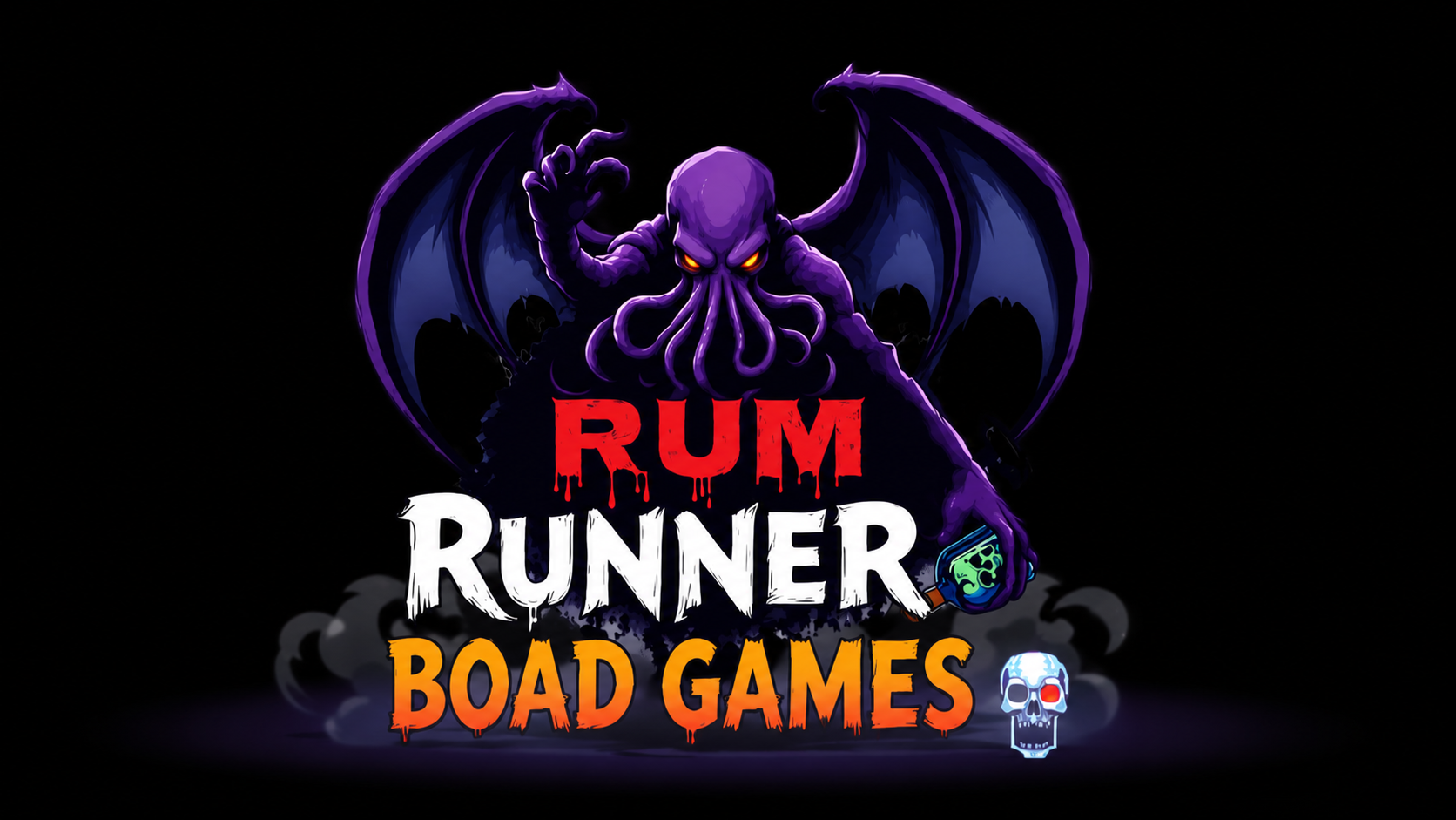 Rum Runner Board Games — purple Cthulhu logo