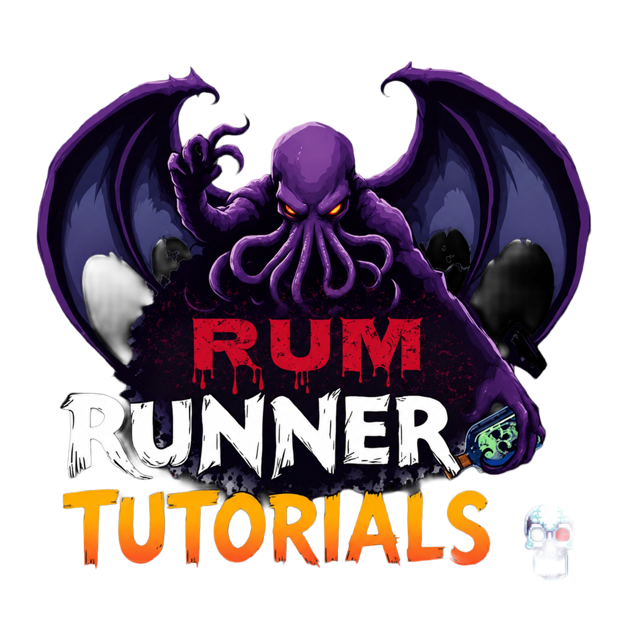 Rum Runner Tutorials — purple Cthulhu logo